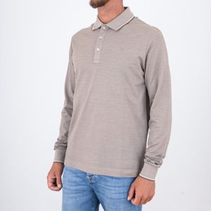 2. Polo Uomo Paul&Shark a Maniche Lunghe con Dettagli a Contrasto Beige PAUL & SHARK 15311705