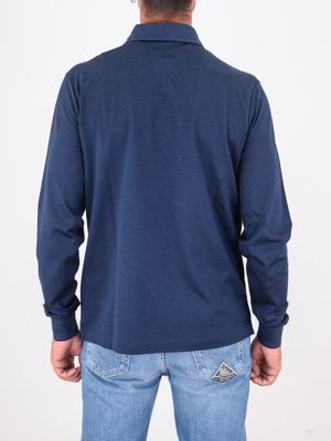 3. Paul&Shark Men's Long-Sleeved Polo Shirt with Contrasting Details Blue PAUL & SHARK 15311705