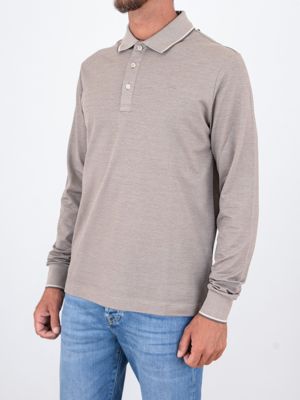 2. Polo à manches longues Paul&Shark pour homme avec détails contrastés Beige PAUL & SHARK 15311705