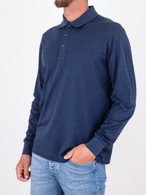 2. Paul&Shark Men's Long-Sleeved Polo Shirt with Contrasting Details Blue PAUL & SHARK 15311705