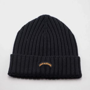 1. Cappello Paul&Shark da Uomo in Lana con Risvolto e Logo Cucito Nero PAUL & SHARK 14317150