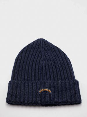 Cappello Paul&Shark da Uomo in Lana con Risvolto e Logo Cucito Blu PAUL & SHARK