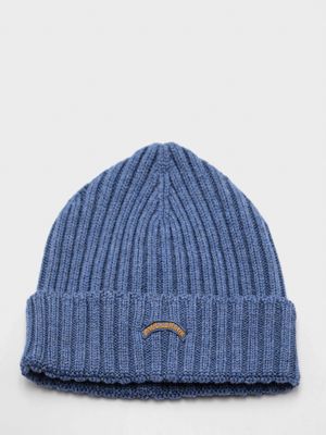 Cappello Paul&Shark da Uomo in Lana con Risvolto e Logo Cucito Celeste PAUL & SHARK