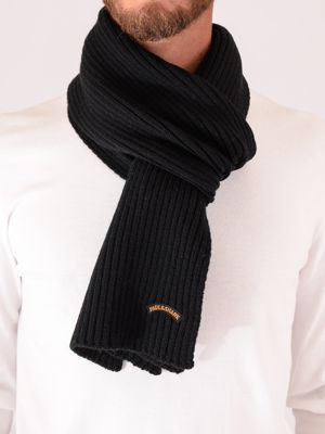 1. Écharpe en laine côtelée pour homme Paul&Shark avec logo cousu Noir PAUL & SHARK 14317050