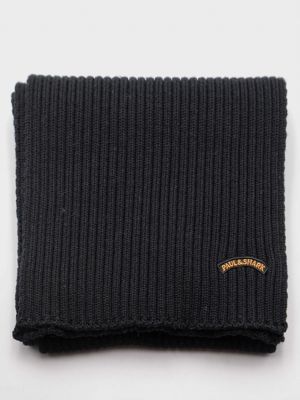 2. Écharpe en laine côtelée pour homme Paul&Shark avec logo cousu Noir PAUL & SHARK 14317050