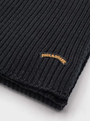 3. Écharpe en laine côtelée pour homme Paul&Shark avec logo cousu Noir PAUL & SHARK 14317050