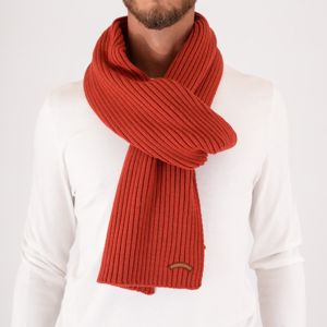 Écharpe en laine côtelée pour homme Paul&Shark avec logo cousu Rouge PAUL & SHARK