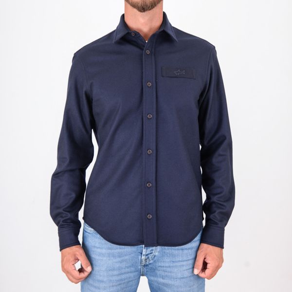 1. Camicia Uomo Paul&Shark in Lana Slim Fit Blu PAUL & SHARK 15313343