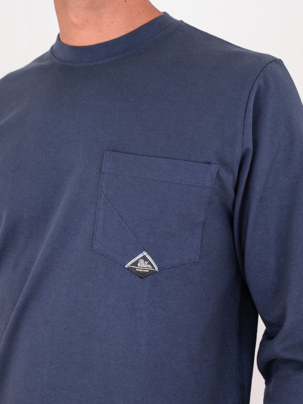 4. T-shirt Uomo Roy Roger's a Maniche Lunghe con Taschino Blu ROY ROGER'S rru689ca160111