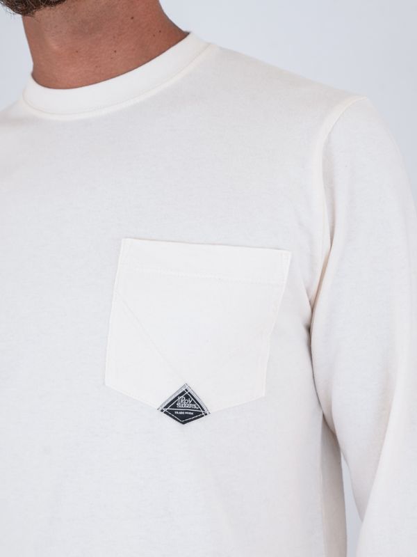 4. T-shirt Uomo Roy Roger's a Maniche Lunghe con Taschino Panna ROY ROGER'S rru689ca160111