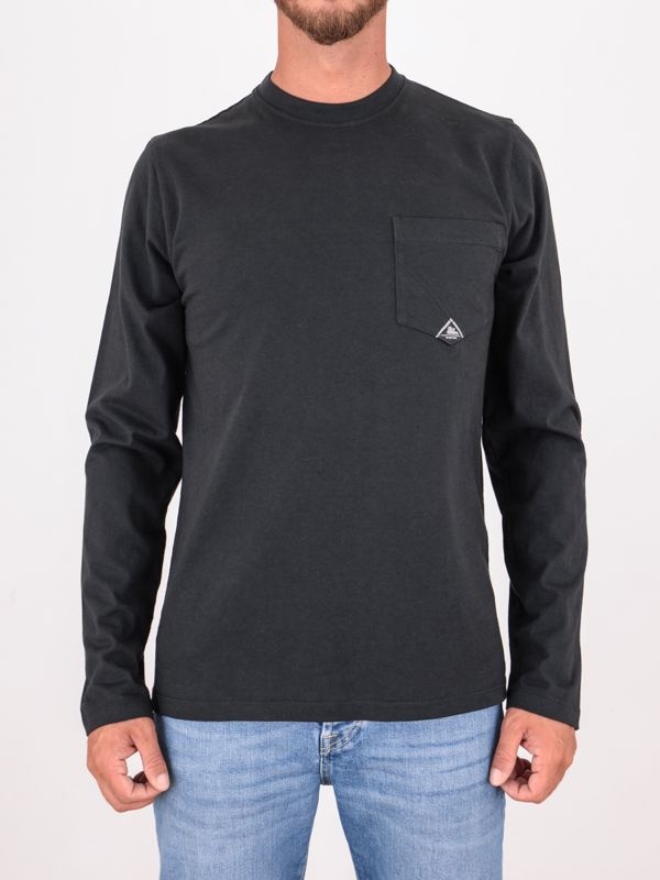 1. Roy Roger's Men's Long-Sleeved T-Shirt with Pocket Black ROY ROGER'S rru689ca160111