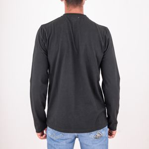 3. T-shirt à manches longues avec poche pour homme de Roy Roger Noir ROY ROGER'S rru689ca160111