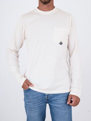 Roy Roger's Men's Long-Sleeved T-Shirt with Pocket Cream ROY ROGER'S