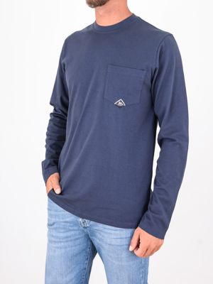 2. T-shirt Uomo Roy Roger's a Maniche Lunghe con Taschino Blu