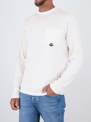 2. Roy Roger's Men's Long-Sleeved T-Shirt with Pocket Cream ROY ROGER'S rru689ca160111