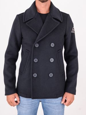 Roy Roger's Men's Double-Breasted Wool Short Coat Blue ROY ROGER'S