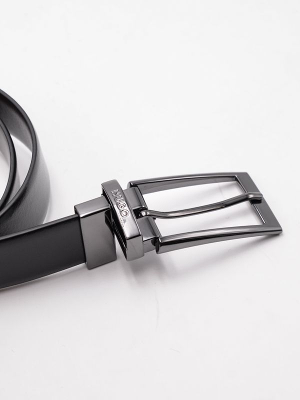2. Ceinture réversible en cuir HUGO de 3 cm avec finition bronze Noir Marron Hugo 50307803