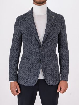Giacca uomo Manuel Ritz in misto cotone e tessuto tecnico slim fit Blu MANUEL RITZ