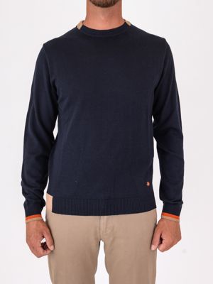 Manuel Ritz men's crew neck sweater in wool blend Blue MANUEL RITZ
