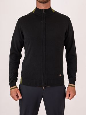 Manuel Ritz Men's Full Zip Wool Blend Cardigan Black MANUEL RITZ