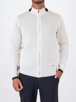 Cardigan zippé en laine mélangée pour homme Manuel Ritz Crème MANUEL RITZ