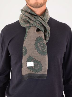 Manuel Ritz men's scarf with paisley pattern Green MANUEL RITZ