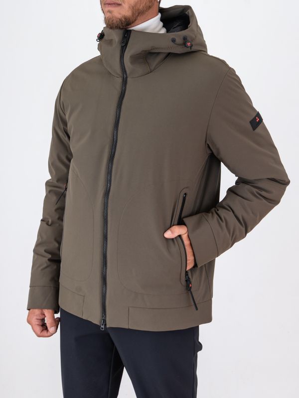 2. Peuterey men's short jacket in stretch canvas with Thermoplume padding Green Peuterey peu556601192020
