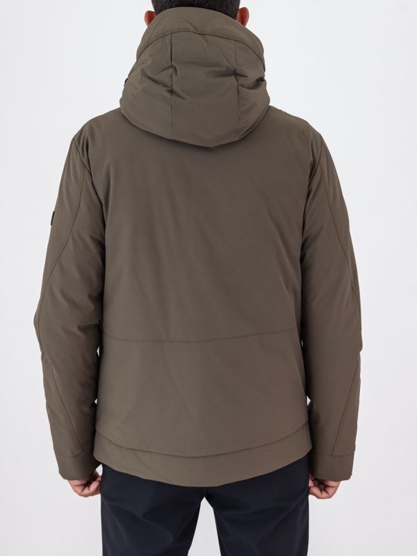 3. Peuterey men's short jacket in stretch canvas with Thermoplume padding Green Peuterey peu556601192020