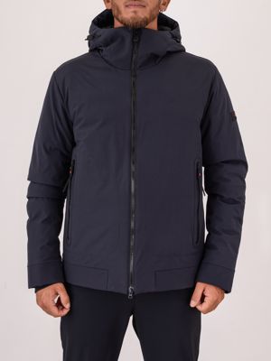 Giacca corta uomo Peuterey in tela stretch con imbottitura Thermoplume Blue Peuterey
