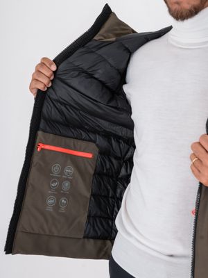 4. Peuterey men's short jacket in stretch canvas with Thermoplume padding Green