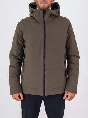 Giacca corta uomo Peuterey in tela stretch con imbottitura Thermoplume Verde Peuterey