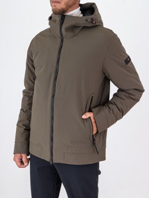 2. Peuterey men's short jacket in stretch canvas with Thermoplume padding Green