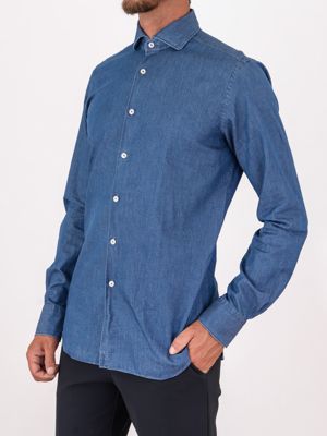 2. Chemise homme Xacus en pur coton, coupe ajustée Denim