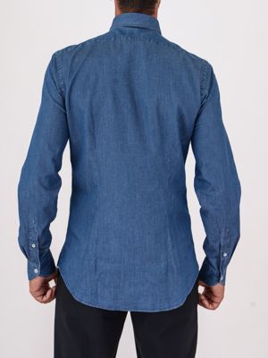 3. Chemise homme Xacus en pur coton, coupe ajustée Denim