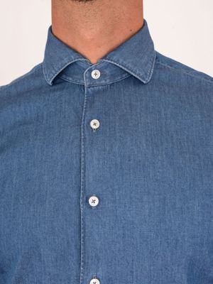 4. Chemise homme Xacus en pur coton, coupe ajustée Denim