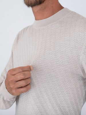 8. Maglia Uomo Paolo Pecora Milano in Lana con Lavorazione Jacquard Pomice Paolo Pecora Milano a033f009