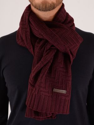 Paolo Pecora Milano men's scarf in pure wool with geometric design Bordeaux Paolo Pecora Milano