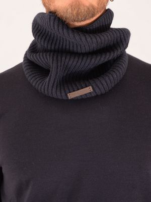 Paolo Pecora Milano men's ribbed wool neck warmer Blue Paolo Pecora Milano
