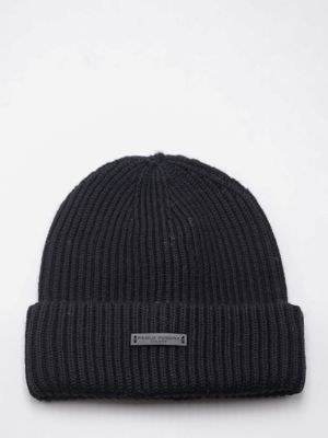 Cappello Uomo Paolo Pecora Milano in pura lana a costine Nero Paolo Pecora Milano