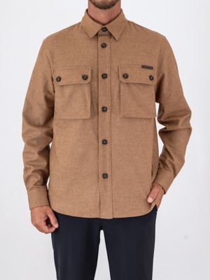 Surchemise homme Paolo Pecora Milano en tissu mixte chaud Chameau Paolo Pecora Milano