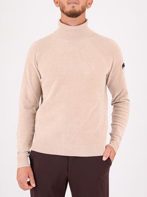 Pull col roulé en velours chenille pour homme RRD Crème RRD