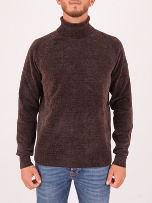 Pull col roulé en velours chenille pour homme RRD Marc de raisin RRD