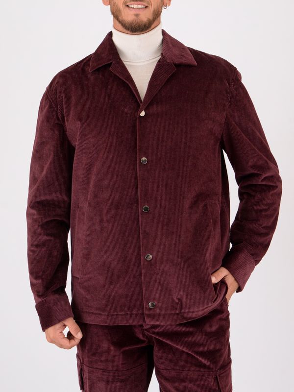 1. Paolo Pecora Milano men's overshirt in velvet-effect cotton blend Bordeaux Paolo Pecora Milano o1410227