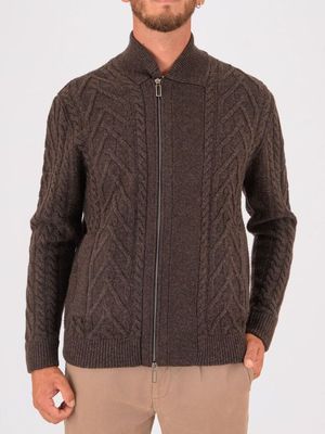 Paolo Pecora Milano men's wool cardigan Brown Paolo Pecora Milano