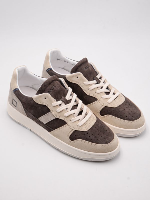 Sneakers Court Vintage in pelle e suede Marrone m431