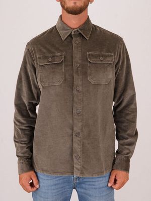 Paul&Shark men's corduroy overshirt Green PAUL & SHARK