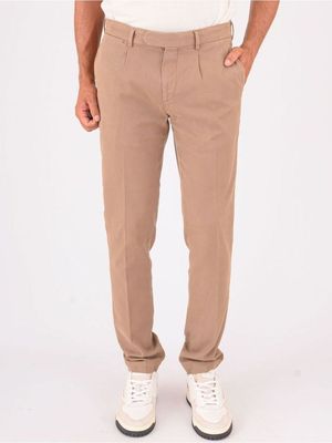 Pantalon homme Devorè en Tencel fin et coton Beige Devorè