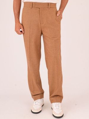 Pantalon en laine mélangée pour homme Paolo Pecora Milano Chameau Paolo Pecora Milano