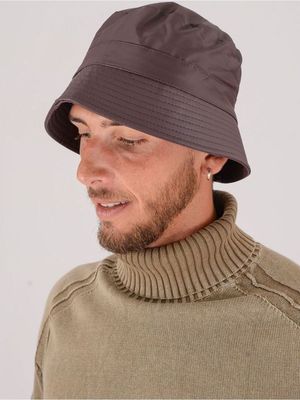 Bucket Hat Rains in tessuto tecnico PU Marrone RAINS