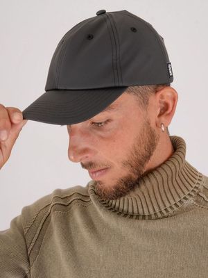 Casquette de pluie en tissu technique PU Noir RAINS